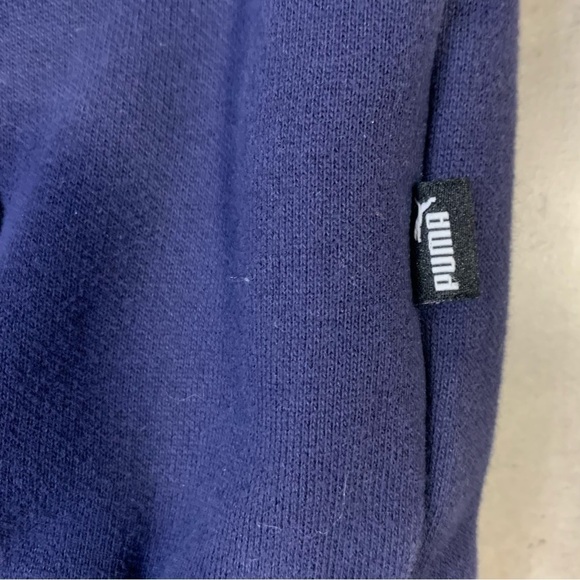 Puma Navy Blue Cotton Fleece  Hooded Sweatshirt, Size M - Picture 4 of 8
